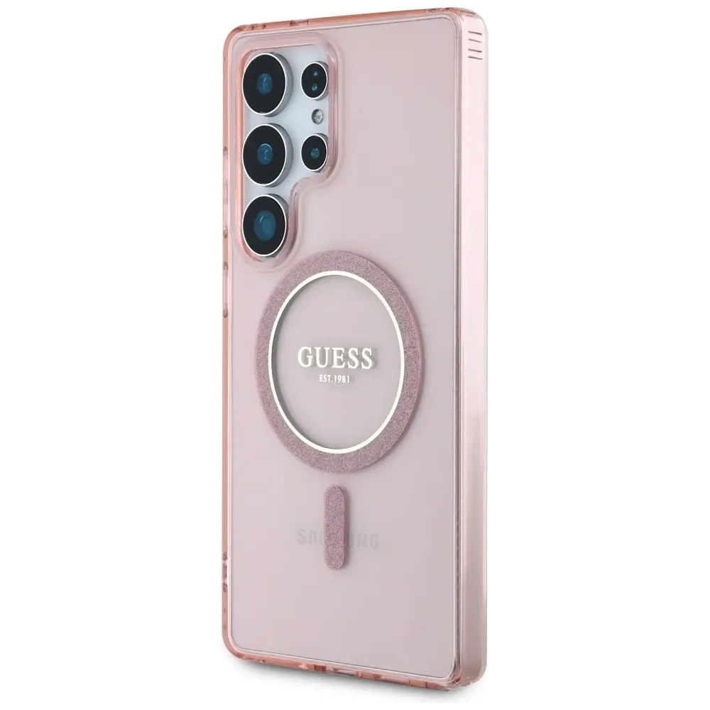 Hurtownia GSM - Guess Glitter Circle Classic Logo MagSafe Samsung Galaxy S25 Ultra roz - GUE4312 - {ean13} - Hurt
