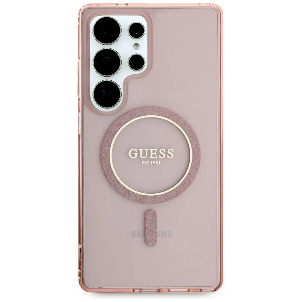 Hurtownia GSM - Guess Glitter Circle Classic Logo MagSafe Samsung Galaxy S25 Ultra roz - GUE4312 - {ean13} - Hurt