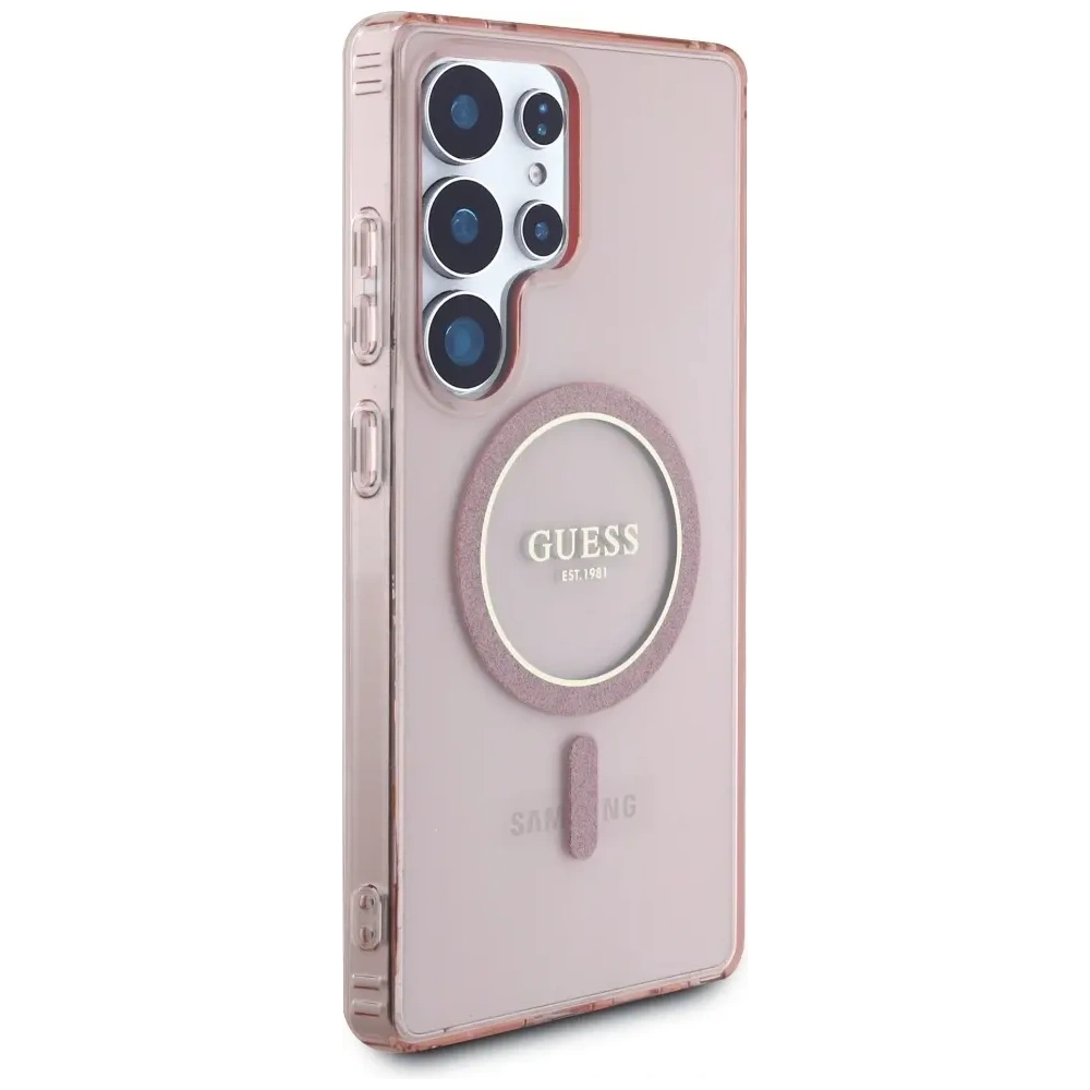 Hurtownia GSM - Guess Glitter Circle Classic Logo MagSafe Samsung Galaxy S25 Ultra roz - GUE4312 - {ean13} - Hurt