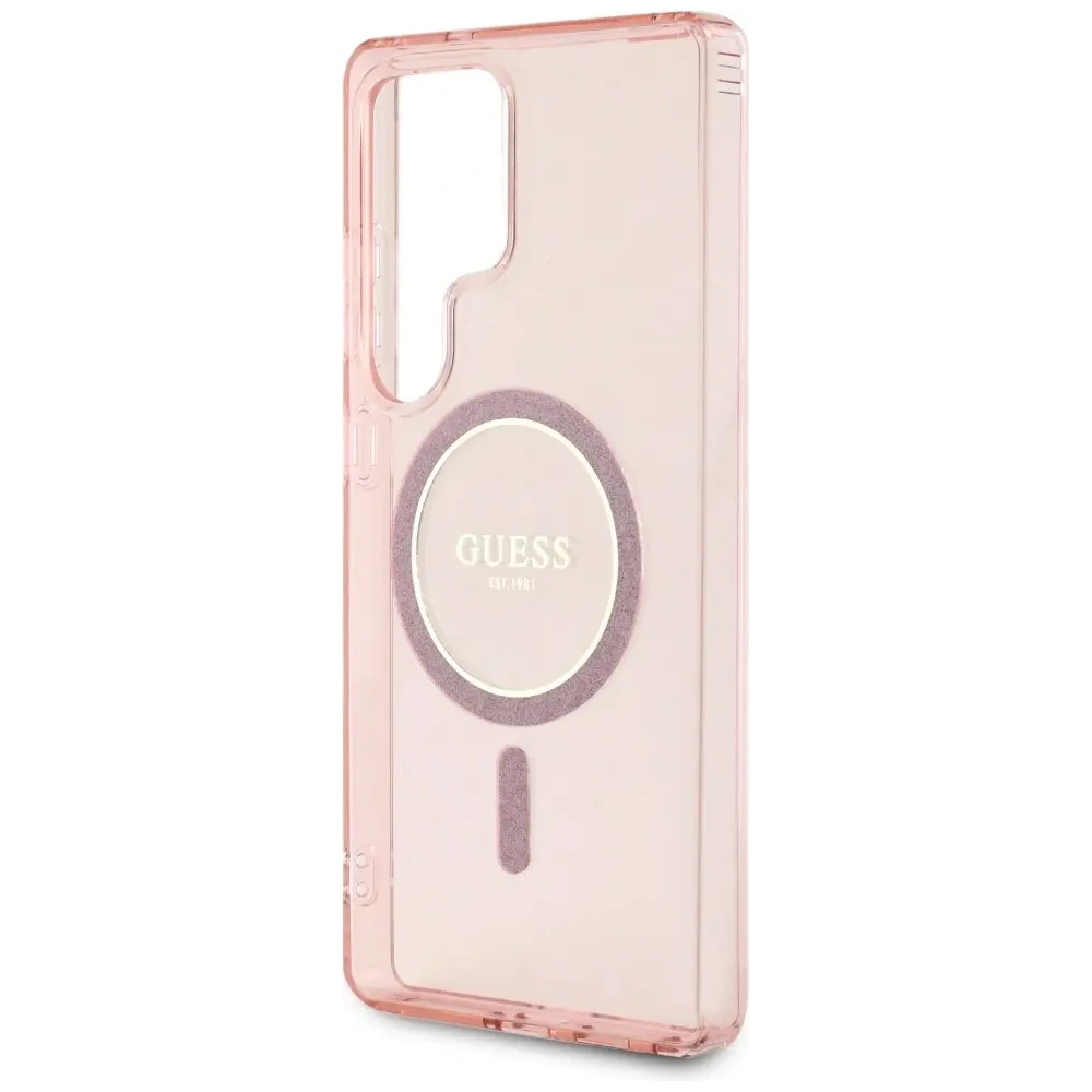 Hurtownia GSM - Guess Glitter Circle Classic Logo MagSafe Samsung Galaxy S25 Ultra roz - GUE4312 - {ean13} - Hurt