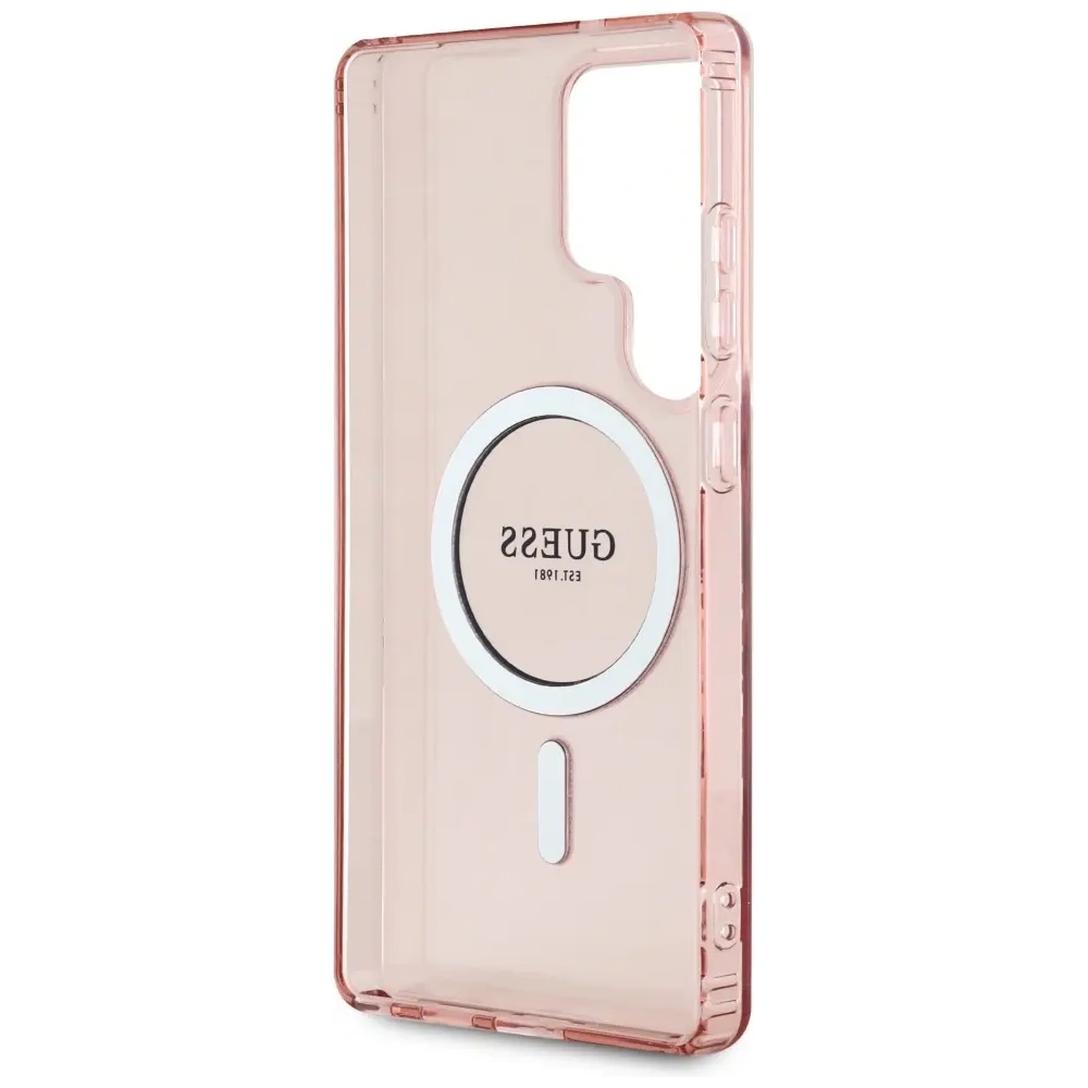Hurtownia GSM - Guess Glitter Circle Classic Logo MagSafe Samsung Galaxy S25 Ultra roz - GUE4312 - {ean13} - Hurt