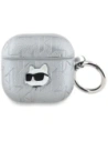 Etui Karl Lagerfeld Monogram Choupette Head do Apple AirPods 4 srebrny