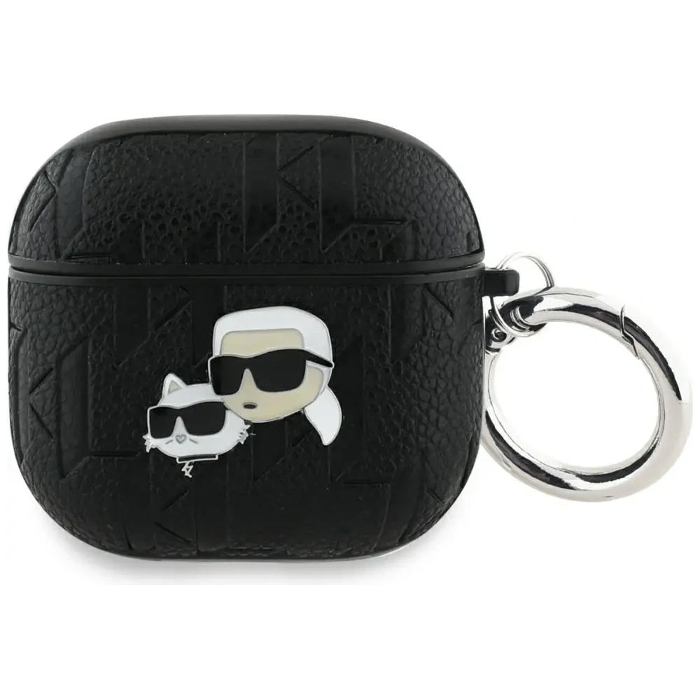 Wholesale Karl Lagerfeld Monogram Karl & Choupette Head Apple AirPods 4 black - KLD21905 - {ean13} - Hurt