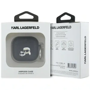 Hurtownia GSM - Karl Lagerfeld Monogram Karl & Choupette Kopf Apple AirPods 4 schwarz - KLD21905 - {ean13} - Hurt