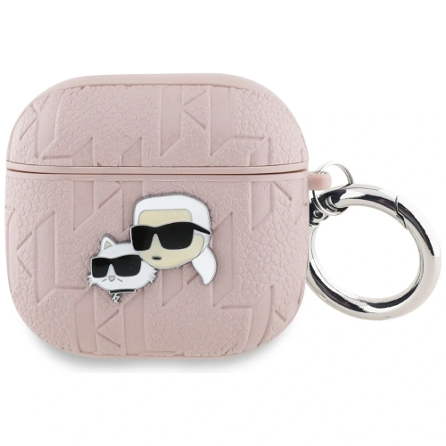 Etui Karl Lagerfeld Monogram Karl & Choupette Head do Apple AirPods 4 różowy