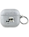 Etui Karl Lagerfeld Monogram Karl & Choupette Head do Apple AirPods 4 srebrny