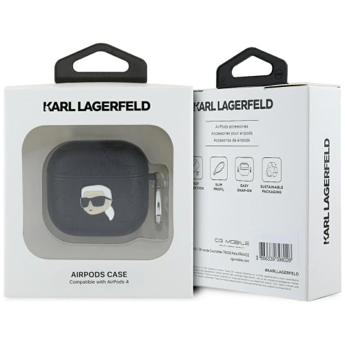 Etui Karl Lagerfeld Monogram Karl Head do Apple AirPods 4 czarny