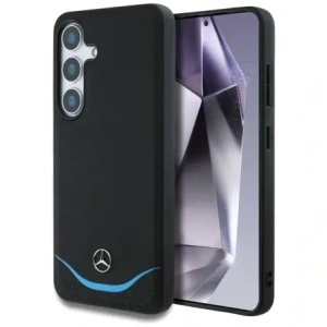 Wholesale Mercedes Leather Contrasted Blue Horizontal Curve MagSafe Samsung Galaxy S25 black - MRS303 - {ean13} - Hurt