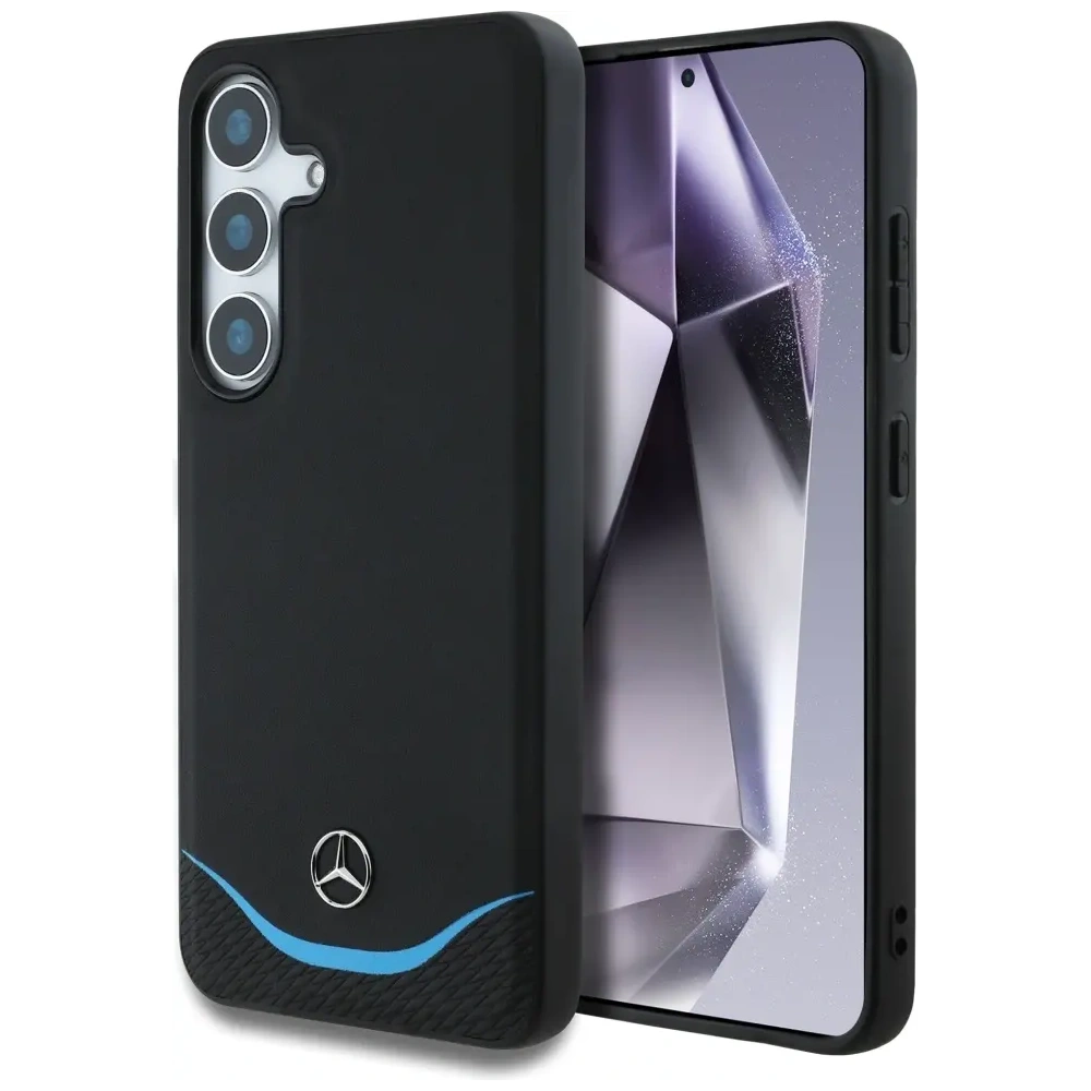 Hurtownia GSM - Mercedes Leder kontrastierende blaue horizontale Kurve MagSafe Samsung Galaxy S25 schwarz - MRS303 - {ean13} - Hurt