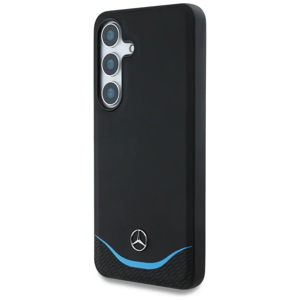 Hurtownia GSM - Mercedes Bőr Különböző Kék Horizontális Ív MagSafe Samsung Galaxy S25 fekete - MRS303 - {ean13} - Hurt