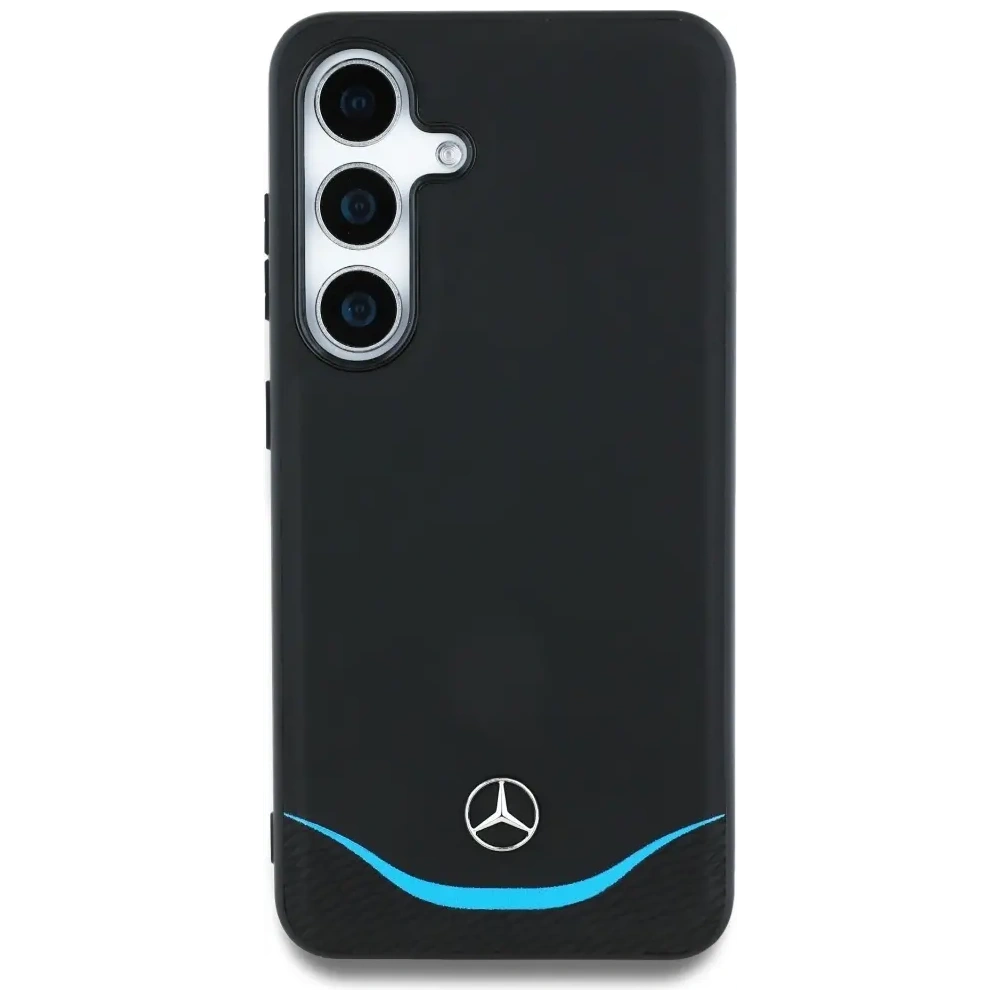 Hurtownia GSM - Mercedes Bőr Különböző Kék Horizontális Ív MagSafe Samsung Galaxy S25 fekete - MRS303 - {ean13} - Hurt