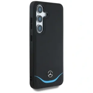 Hurtownia GSM - Mercedes Curea din piele contrastantă albastră cu curbă orizontală MagSafe Samsung Galaxy S25 negru - MRS303 - {ean13} - Hurt
