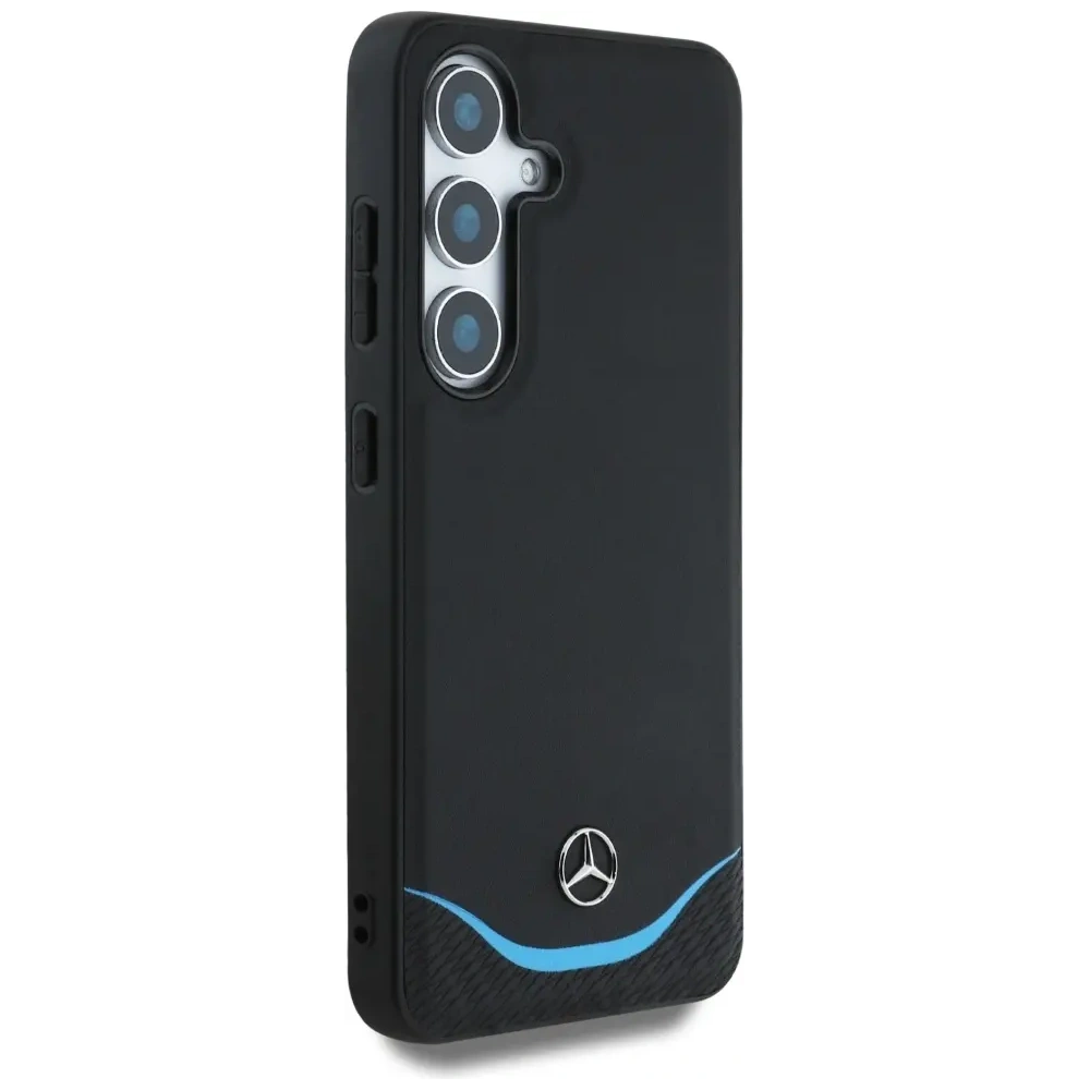 Hurtownia GSM - Mercedes Bőr Különböző Kék Horizontális Ív MagSafe Samsung Galaxy S25 fekete - MRS303 - {ean13} - Hurt