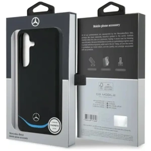 Hurtownia GSM - Mercedes Curea din piele contrastantă albastră cu curbă orizontală MagSafe Samsung Galaxy S25 negru - MRS303 - {ean13} - Hurt