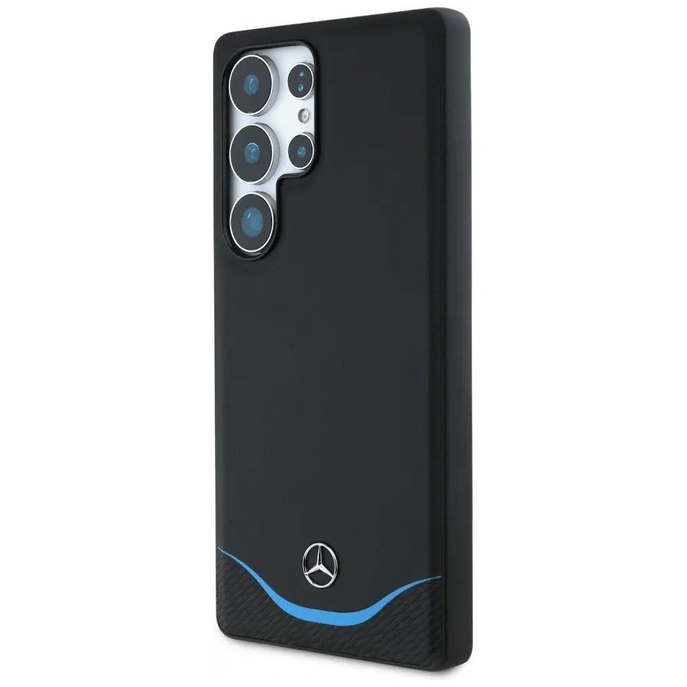 Hurtownia GSM - Mercedes Bőr Ellentétes Kék Horizontális Ív MagSafe Samsung Galaxy S25 Ultra fekete - MRS304 - {ean13} - Hurt