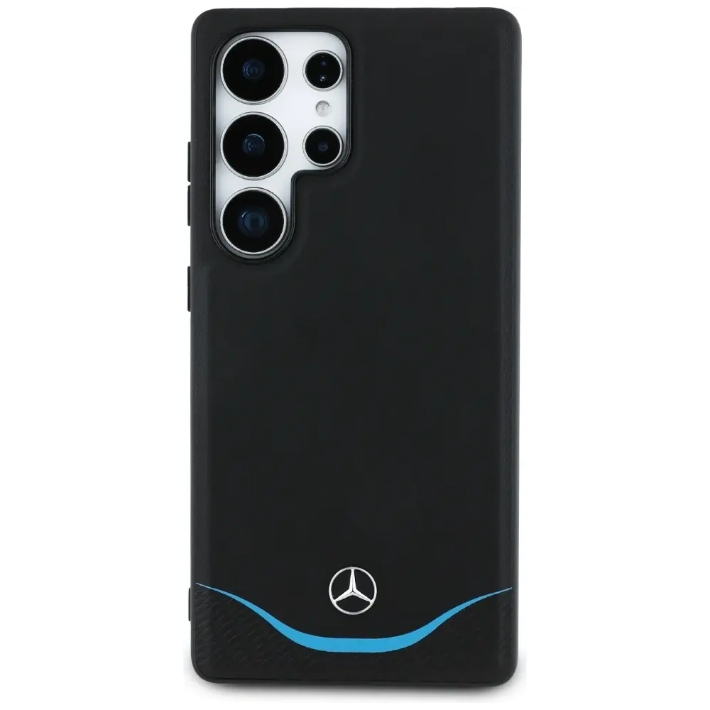 Hurtownia GSM - Mercedes Bőr Ellentétes Kék Horizontális Ív MagSafe Samsung Galaxy S25 Ultra fekete - MRS304 - {ean13} - Hurt