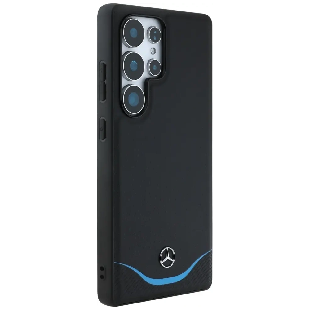 Hurtownia GSM - Mercedes Leder kontrastierendes blaues horizontales Kurven MagSafe Samsung Galaxy S25 Ultra schwarz - MRS304 - {ean13} - Hurt