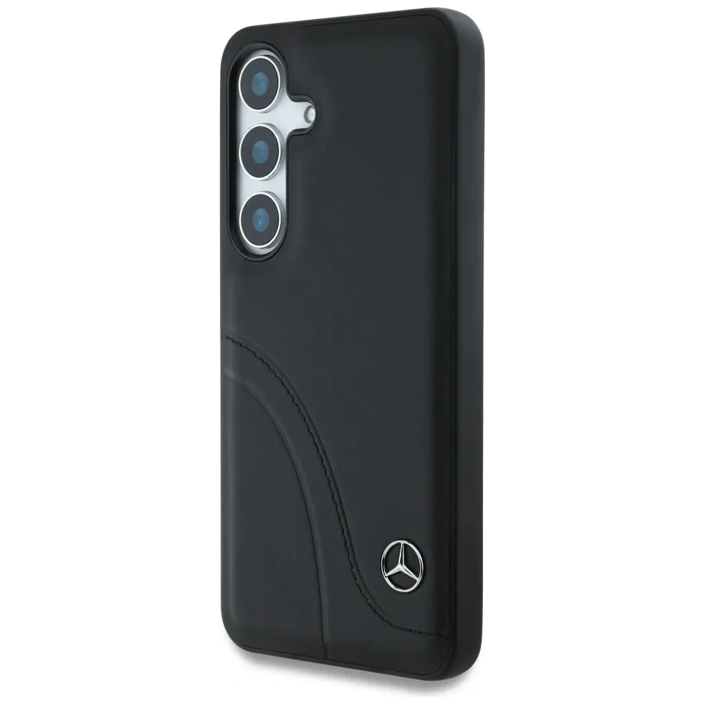 Hurtownia GSM - Etui Mercedes Leather Curved Stitches do Samsung Galaxy S25 černé - MRS305 - {ean13} - Hurt