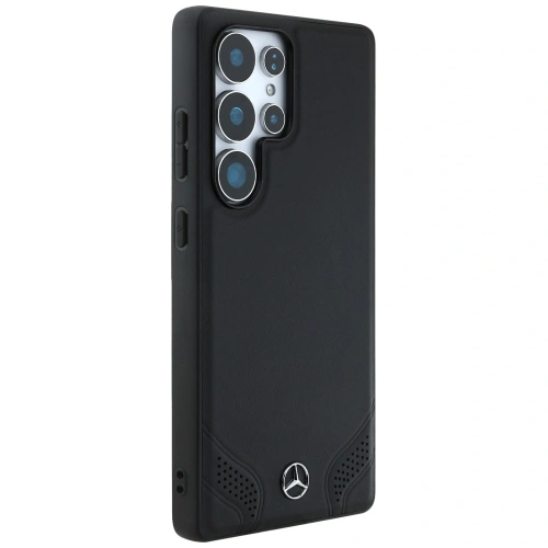 Etui Mercedes Leather Curved Stitches do Samsung Galaxy S25 Ultra czarny