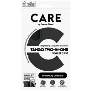 Hurtownia GSM - CARE de PanzerGlass Caracteristica Tango 2w1 Portofel Samsung Galaxy S25 negru - PZG839 - {ean13} - Hurt
