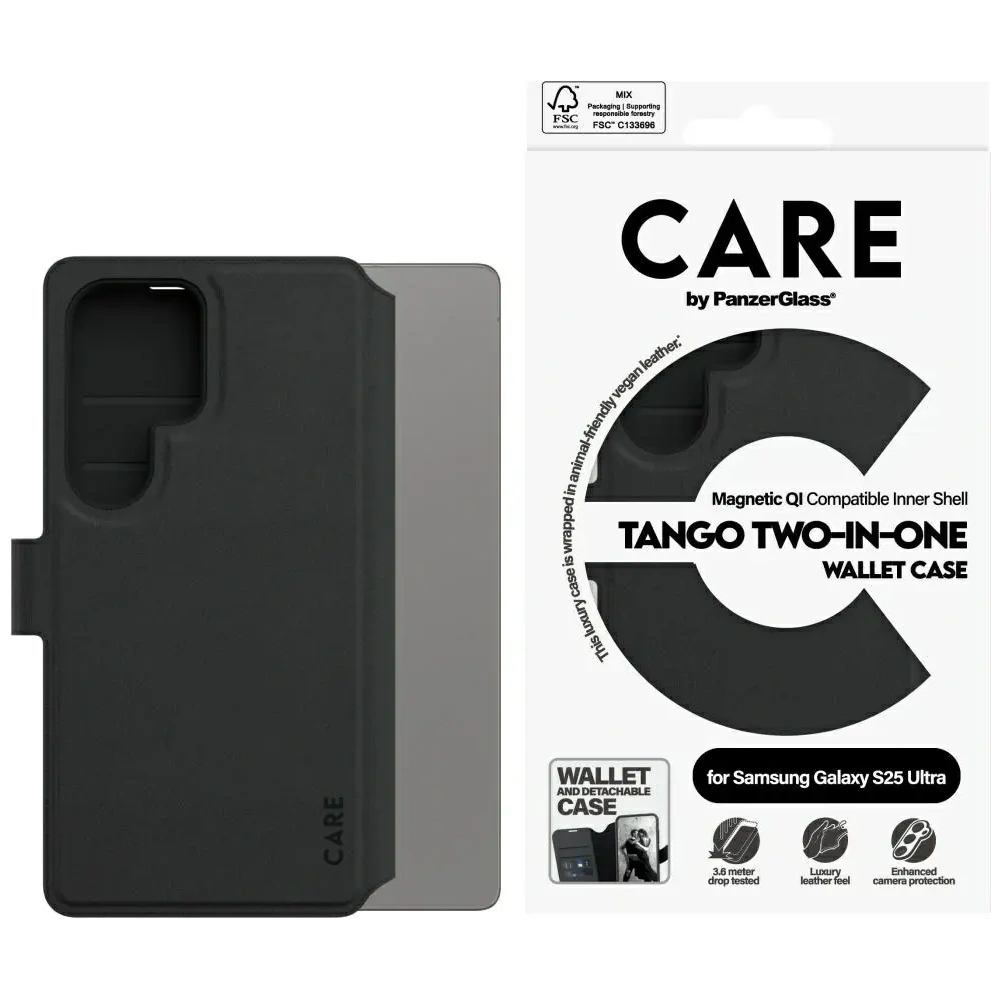 Hurtownia GSM - CARE de PanzerGlass Feature Tango 2w1 Wallet Samsung Galaxy S25 Ultra negru - PZG840 - {ean13} - Hurt