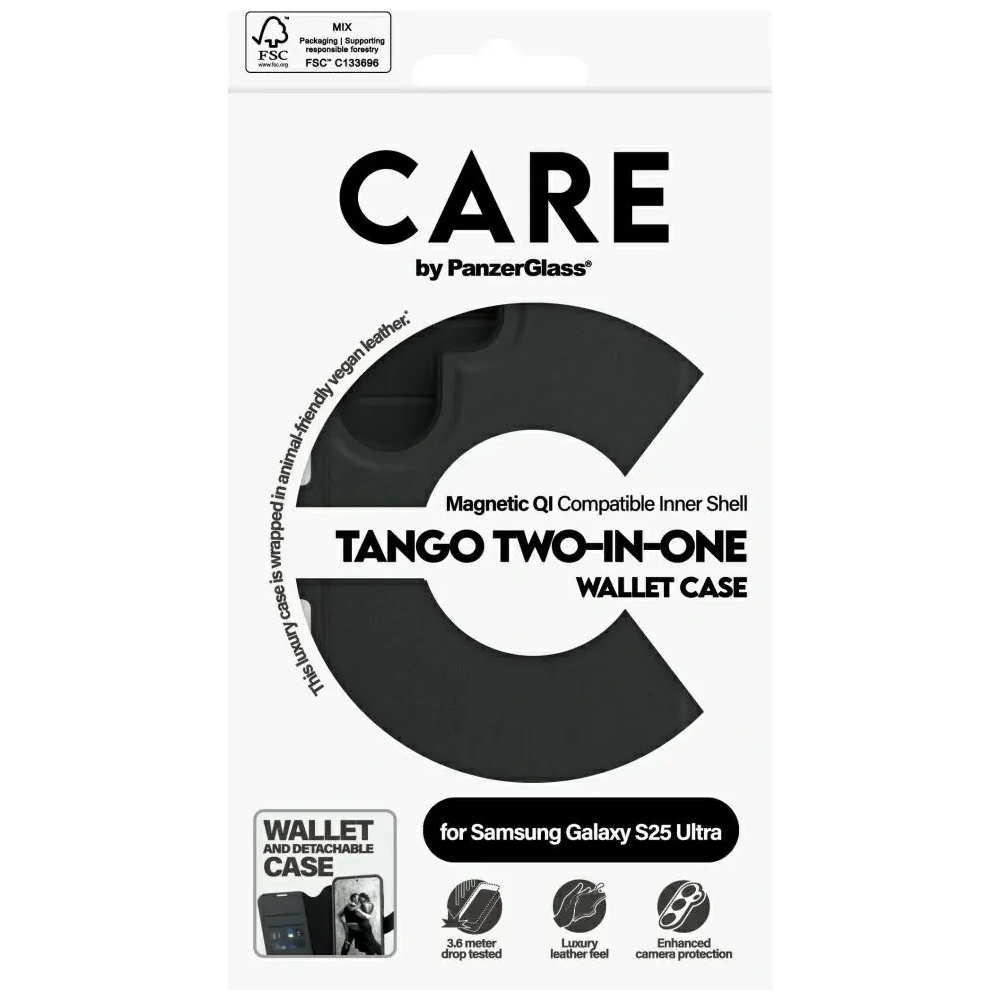 Hurtownia GSM - CARE de PanzerGlass Feature Tango 2w1 Wallet Samsung Galaxy S25 Ultra negru - PZG840 - {ean13} - Hurt