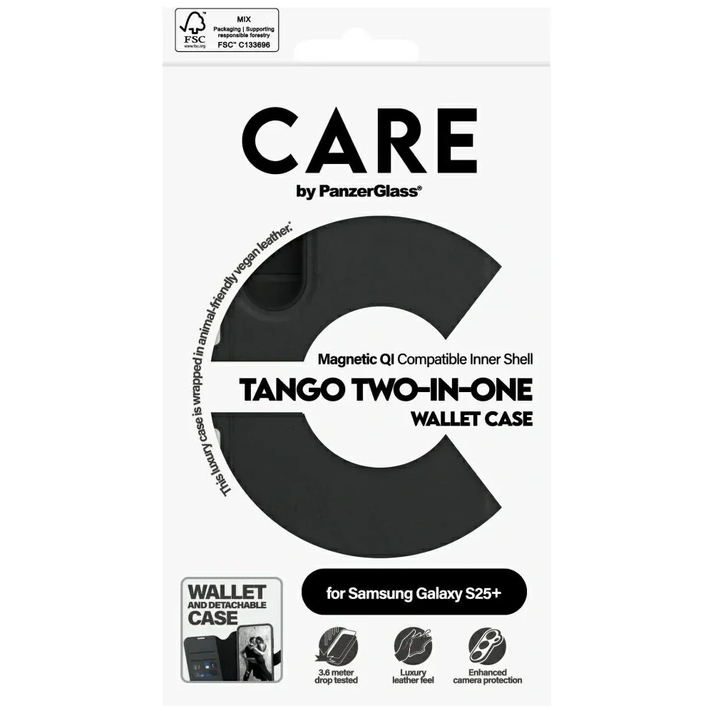 Hurtownia GSM - CARE by PanzerGlass Feature Tango 2w1 Wallet Samsung Galaxy S25+ Plus fekete - PZG841 - {ean13} - Hurt