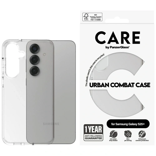 Etui CARE by PanzerGlass Flagship Urban Combat do Samsung Galaxy S25+ Plus przezroczysty