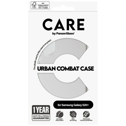 Etui CARE by PanzerGlass Flagship Urban Combat do Samsung Galaxy S25+ Plus przezroczysty