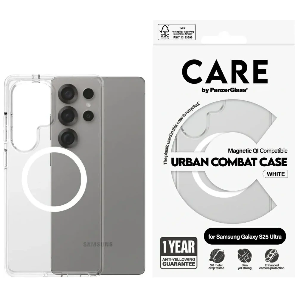 Wholesale CARE by PanzerGlass Flagship Urban Combat White QI Samsung Galaxy S25 Ultra clear - PZG845 - {ean13} - Hurt