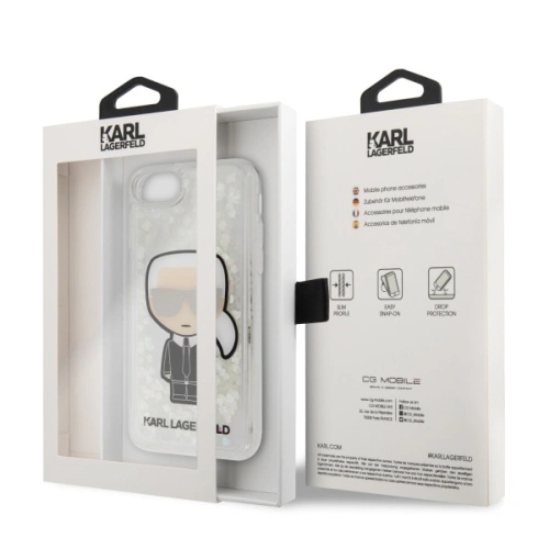 Etui Karl Lagerfeld KLHCI8GLGIRKL Apple iPhone SE 2022/SE 2020/8/7 hardcase Ikonik Glitter Glow in the dark