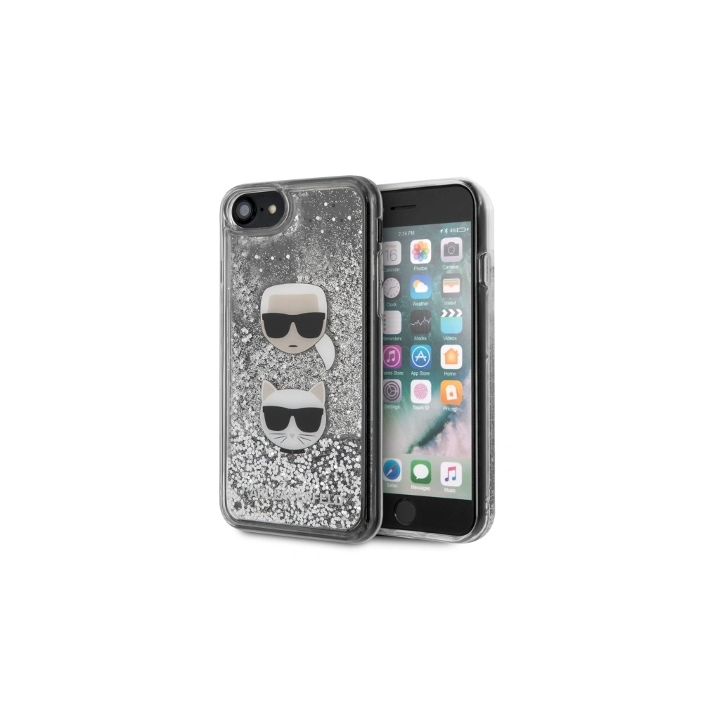 Hurtownia GSM - Etui Karl Lagerfeld KLHCI8KCGLSL Apple iPhone SE 2022/SE 2020/8/7 hardcase stříbrný/silver Glitter Karl&Choupette - KLD259SLV - {ean13} - Hurt