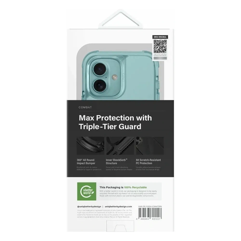Hurtownia GSM - Etui UNIQ Combat Apple iPhone 16 MagClick Charging zielony/teal green - UNIQ1465 - {ean13} - Hurt