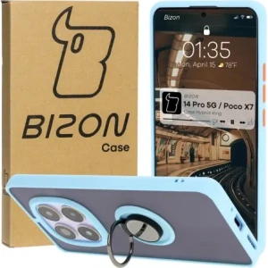 Hurtownia GSM - Bizon Case Hybrid Ring Xiaomi Redmi Note 14 Pro 5G / Poco X7 füstös világoskék kerettel - BIZ8491 - {ean13} - Hurt