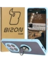 Etui s úchopem na palec Bizon Case Hybrid Ring pro Xiaomi Redmi Note 14 Pro 5G / Poco X7 kouřové s jasně modrým rámečkem