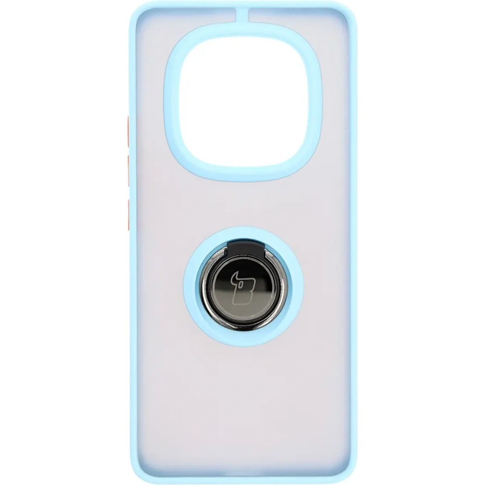 Hurtownia GSM - Etui z uchwytem na palec Bizon Case Hybrid Ring do Xiaomi Redmi Note 14 Pro 5G / Poco X7 przydymione z jasnoniebieską ramką - BIZ8491 - {ean13} - Hurt
