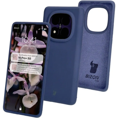 Silikonowe etui Bizon Soft Case do Xiaomi Redmi Note 14 Pro Plus 5G ciemnoniebieskie