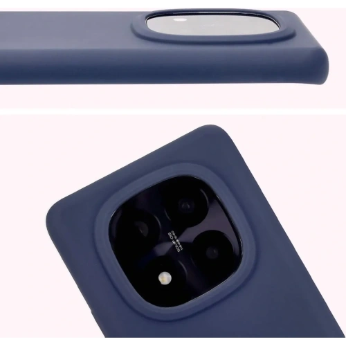 Silikonowe etui Bizon Soft Case do Xiaomi Redmi Note 14 Pro Plus 5G ciemnoniebieskie