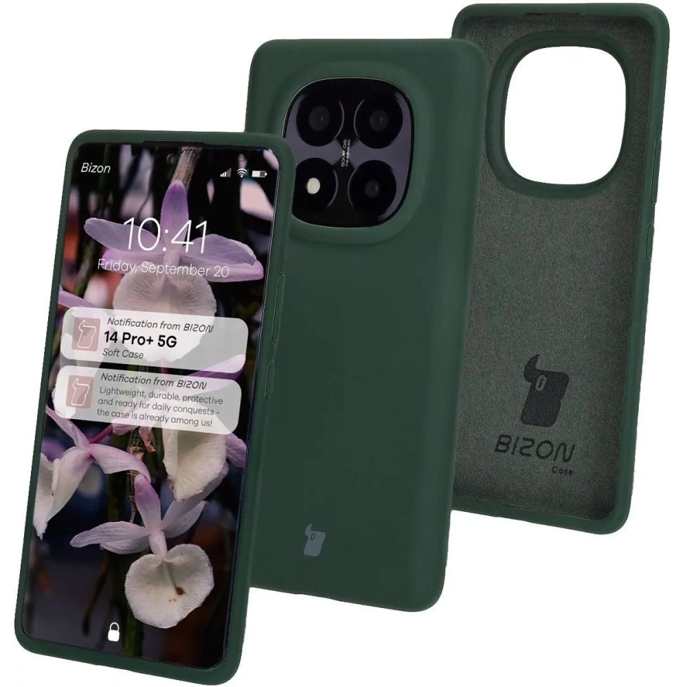 Hurtownia GSM - Silikonowe etui Bizon Soft Case do Xiaomi Redmi Note 14 Pro Plus 5G ciemnozielone - BIZ8495 - {ean13} - Hurt