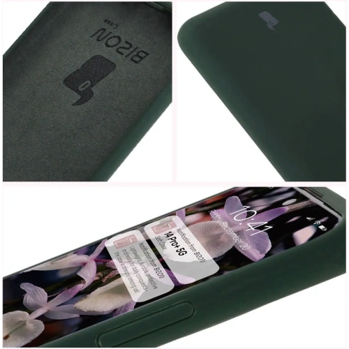 Silikonowe etui Bizon Soft Case do Xiaomi Redmi Note 14 Pro Plus 5G ciemnozielone