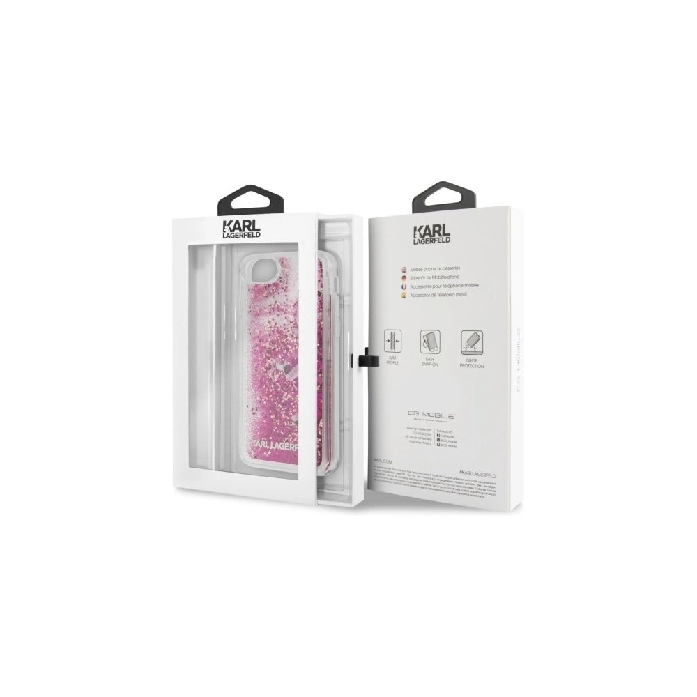 Hurtownia GSM - Etui Karl Lagerfeld KLHCI8ROPI Apple iPhone SE 2022/SE 2020/8/7 růžovo-zlatý/rosegold tvrdý kryt Glitter Floatting Charms - KLD261RS - {ean13} - Hurt