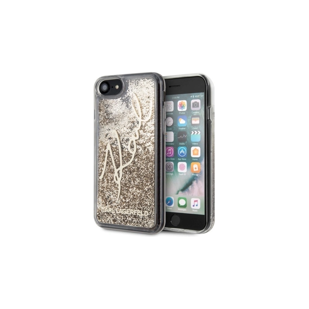 Hurtownia GSM - Etui Karl Lagerfeld KLHCI8TRKSGO Apple iPhone SE 2022/SE 2020/8/7 zlatý/gold Glitter Signature - KLD262GLD - {ean13} - Hurt