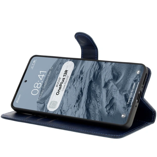 Etui z klapką Bizon Case Pocket do OnePlus 13R granatowe