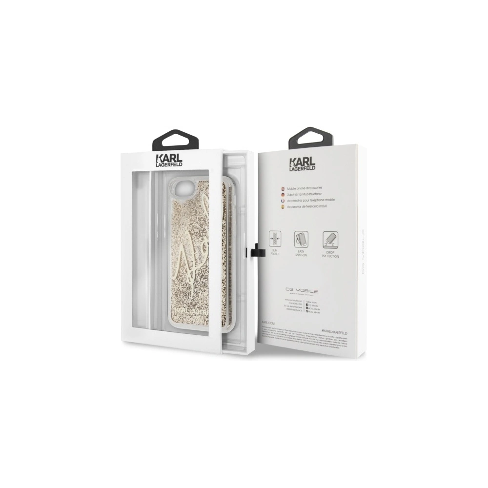 Hurtownia GSM - Etui Karl Lagerfeld KLHCI8TRKSGO Apple iPhone SE 2022/SE 2020/8/7 zlatý/gold Glitter Signature - KLD262GLD - {ean13} - Hurt