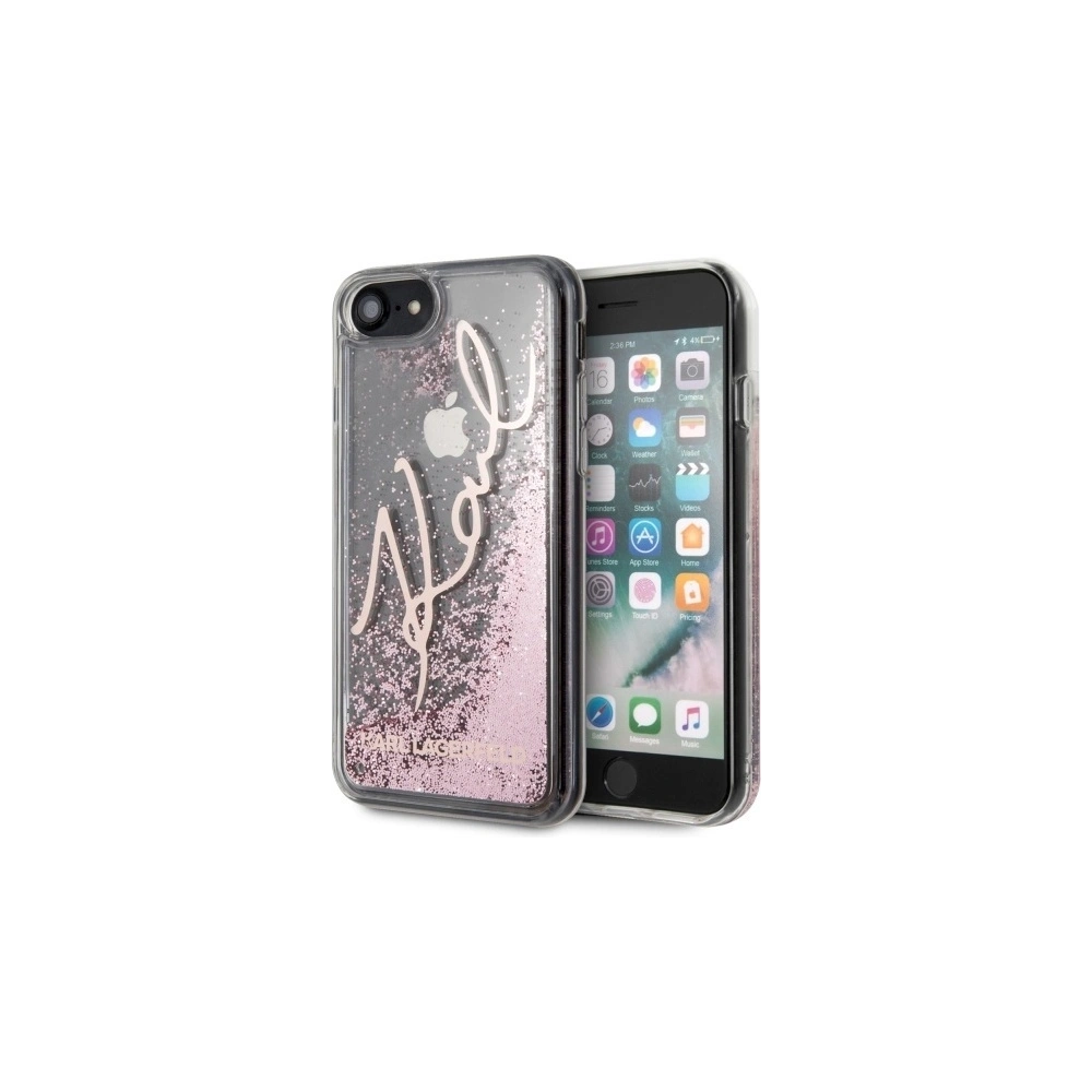 Hurtownia GSM - Etui Karl Lagerfeld KLHCI8TRKSRG Apple iPhone SE 2022/SE 2020/8/7 růžovo-zlatý/rose gold Glitter Signature - KLD263RS - {ean13} - Hurt
