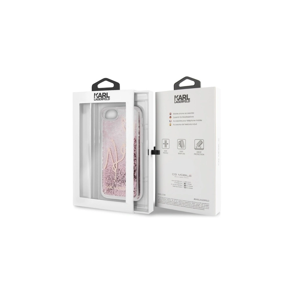 Hurtownia GSM - Etui Karl Lagerfeld KLHCI8TRKSRG Apple iPhone SE 2022/SE 2020/8/7 růžovo-zlatý/rose gold Glitter Signature - KLD263RS - {ean13} - Hurt