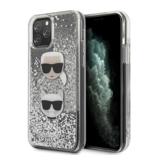 Etui Karl Lagerfeld KLHCN58KCGLSL Apple iPhone 11 Pro hardcase srebrny/silver Glitter Karl&Choupette