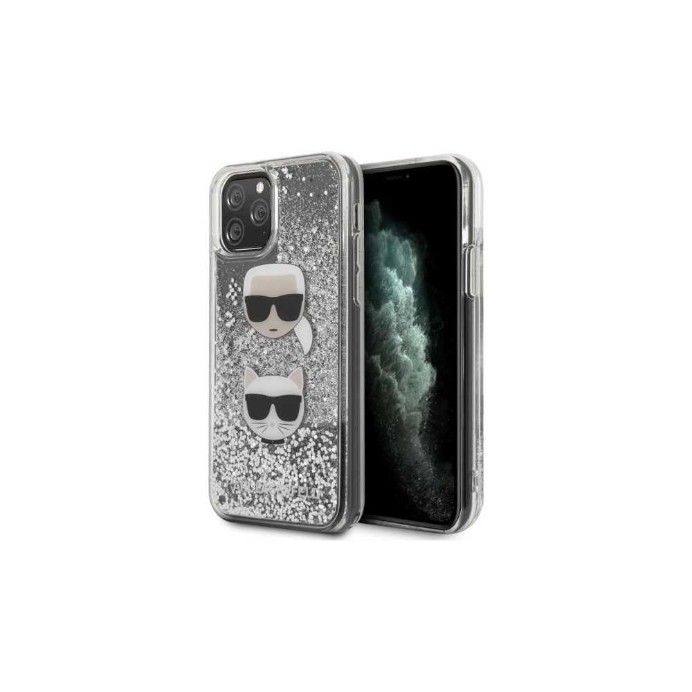 Hurtownia GSM - Etui Karl Lagerfeld KLHCN58KCGLSL Apple iPhone 11 Pro hardcase srebrny/silver Glitter Karl&Choupette - KLD264SLV - {ean13} - Hurt