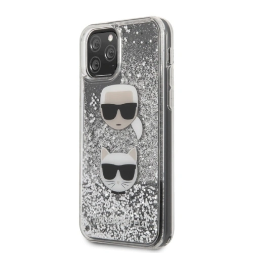 Etui Karl Lagerfeld KLHCN58KCGLSL Apple iPhone 11 Pro hardcase srebrny/silver Glitter Karl&Choupette