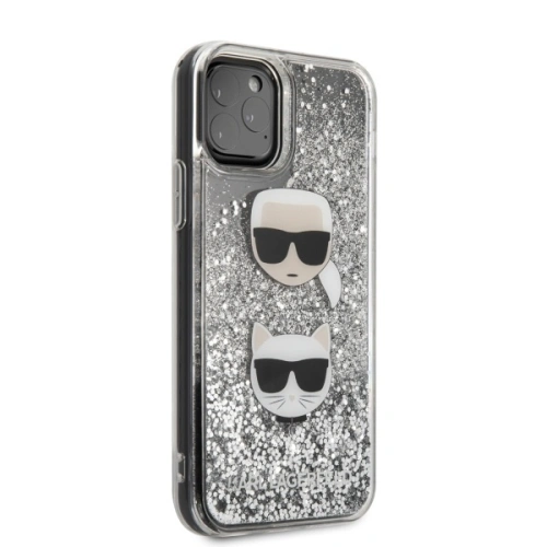 Etui Karl Lagerfeld KLHCN58KCGLSL Apple iPhone 11 Pro hardcase srebrny/silver Glitter Karl&Choupette